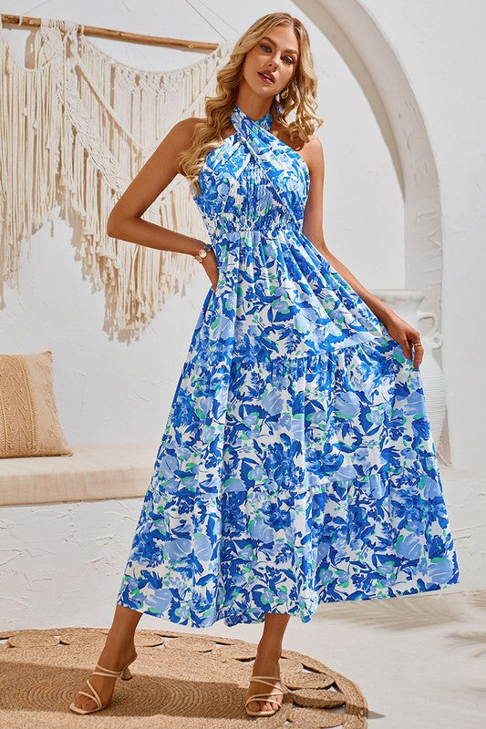 Versatile Floral Maxi Dress - Blue | Blue Chic Boutique Versatile Floral Maxi Dress - Blue | Blue Chic Boutique