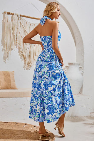 Versatile Floral Maxi Dress - Blue