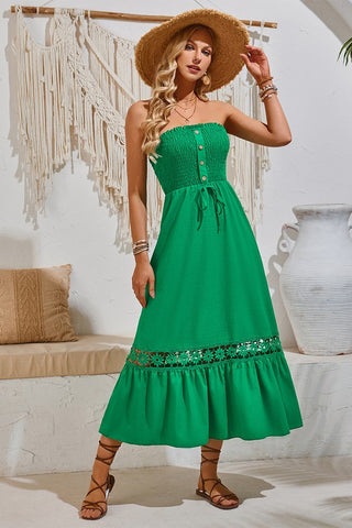 Strapless Maxi Dress - Emerald Green