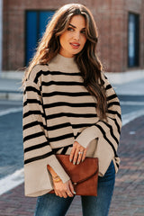 トップス HYKE STRIPED BELL SLEEVE SWEATER ハイク HYKE STRIPED BELL SLEEVE SWEATER ニット セーター
