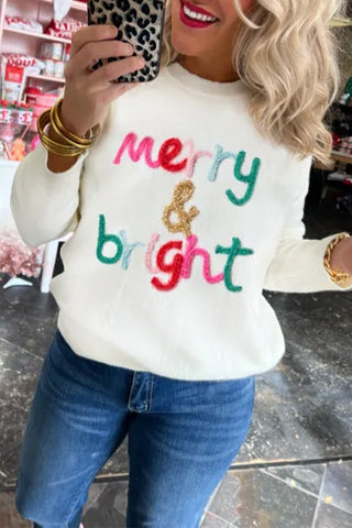 Merry and Bright Sweater - White