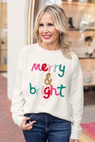 Merry and Bright Sweater - White