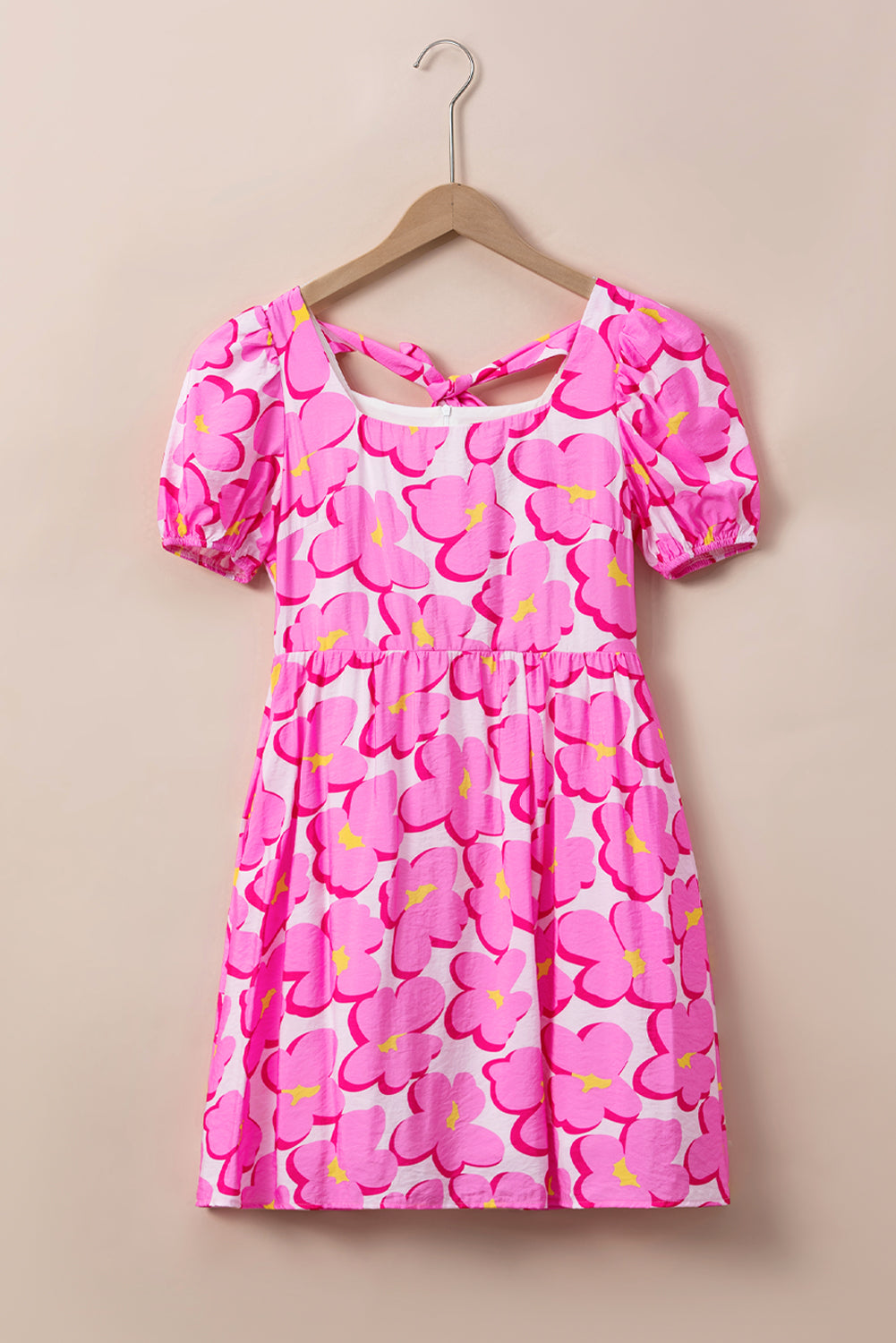 Retro Floral Empire Waist Dress - Pink | Blue Chic Boutique Retro Floral Empire Waist Dress - Pink | Blue Chic Boutique