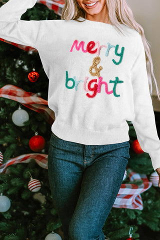 Merry and Bright Sweater - White