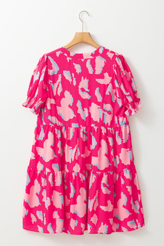 Leopard Shift Dress - Pink