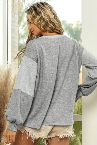 Cozy Gray Sweatshirt Top
