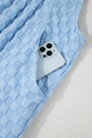 Checkered Bibs - Blue
