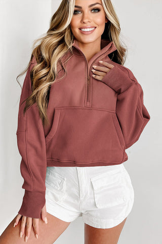 Half Zip Pullover - Rust