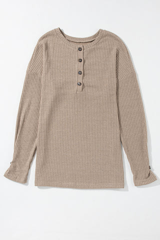 Henley Beige Top
