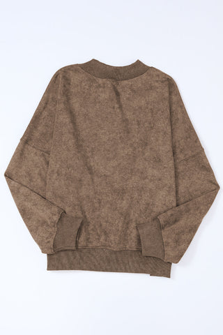 Mock Neck Sweatshirt - Brown