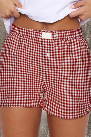 Gingham Shorts - Red
