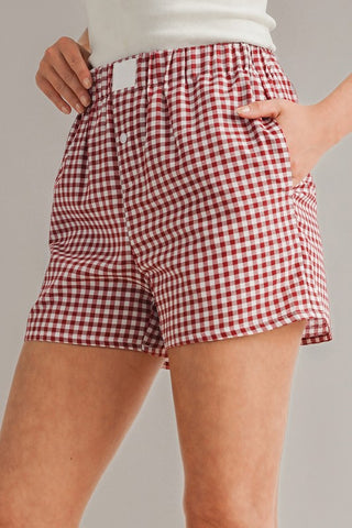 Gingham Shorts - Red