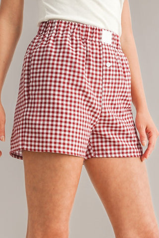 Gingham Shorts - Red