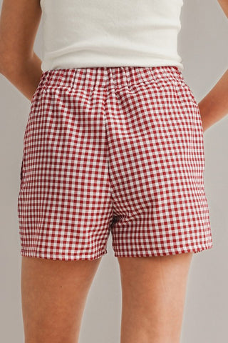 Gingham Shorts - Red
