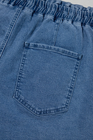 Stretchy Waist Denim Shorts