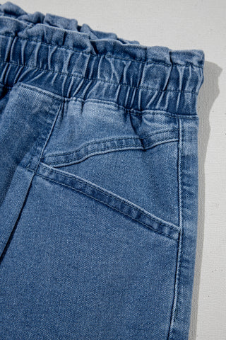 Stretchy Waist Denim Shorts
