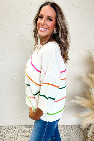 Half Sleeve Summer Sweater - White