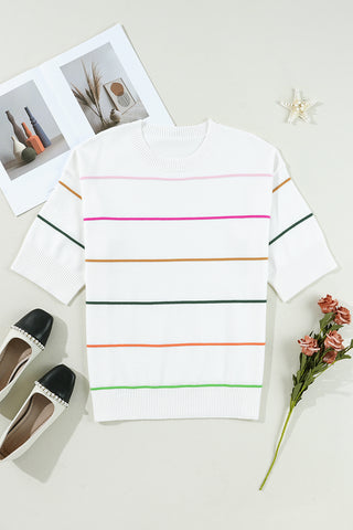 Half Sleeve Summer Sweater - White