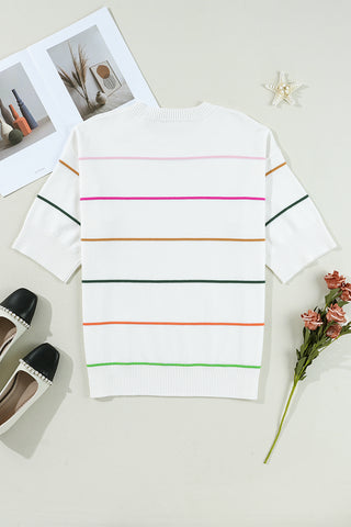 Half Sleeve Summer Sweater - White