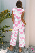 Striped Pink Spring Pant Set