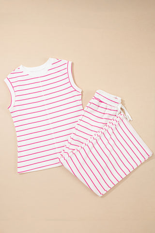 Striped Pink Spring Pant Set