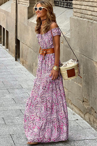 Paisley Off Shoulder Dress