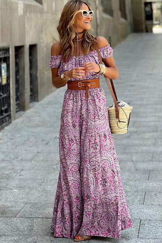 Paisley Off Shoulder Dress