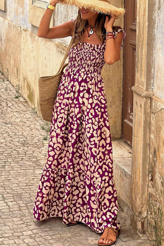 Leopard Sundress Dress - Dark Mauve