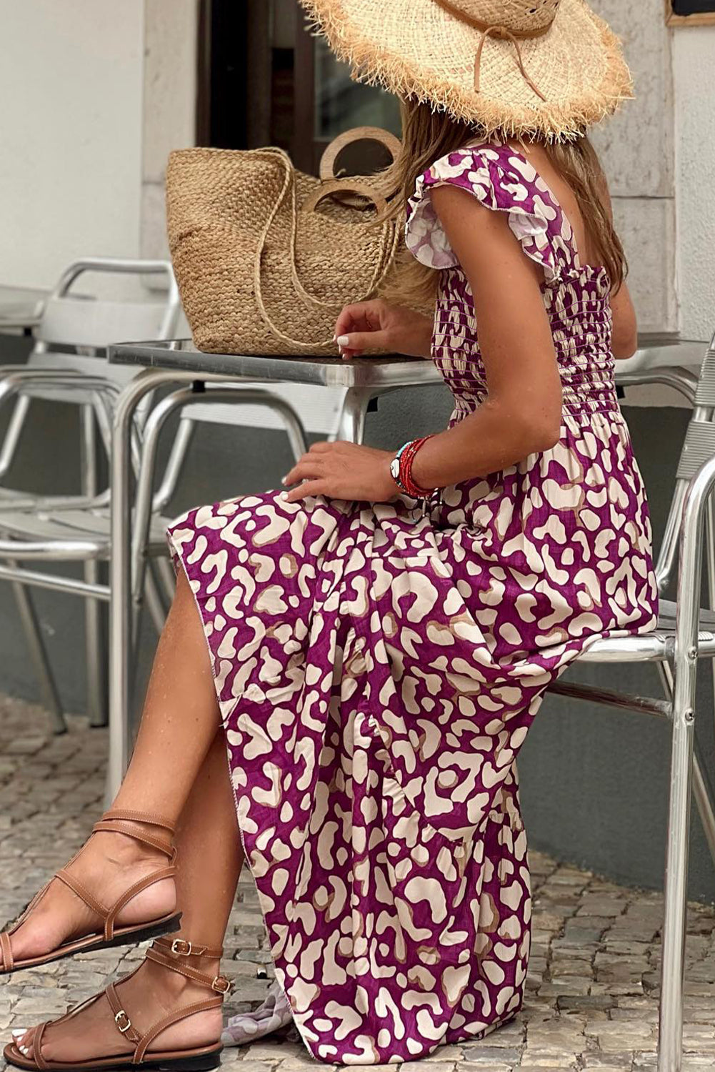 Leopard Sundress Dress Blue Chic Boutique