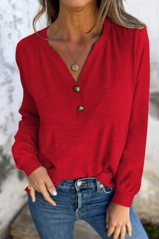 Henley Christmas Top - Red