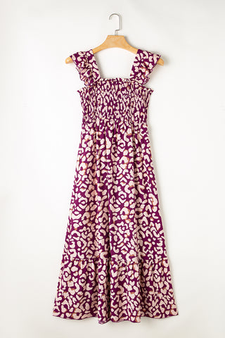 Leopard Sundress Dress - Dark Mauve