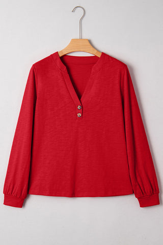 Henley Christmas Top - Red