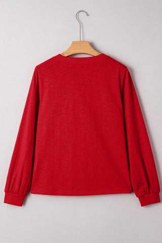 Henley Christmas Top - Red