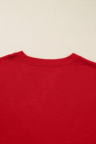 Henley Christmas Top - Red