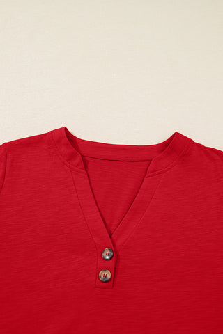 Henley Christmas Top - Red