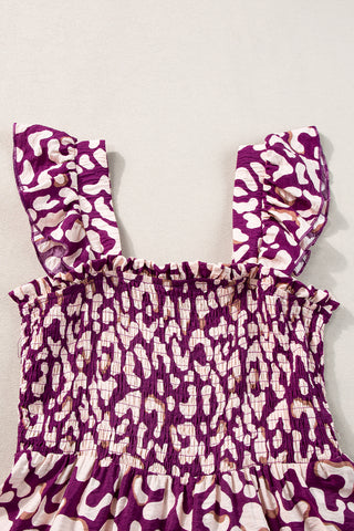 Leopard Sundress Dress - Dark Mauve