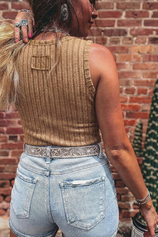 Mineral Washed Tank - Camel