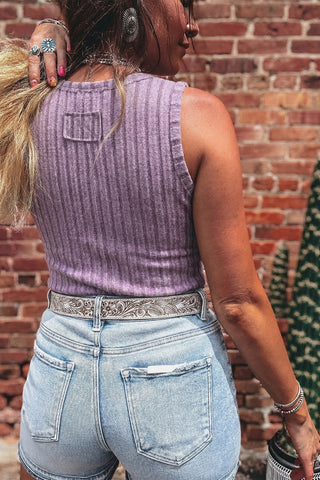 Mineral Washed Tank - Purple