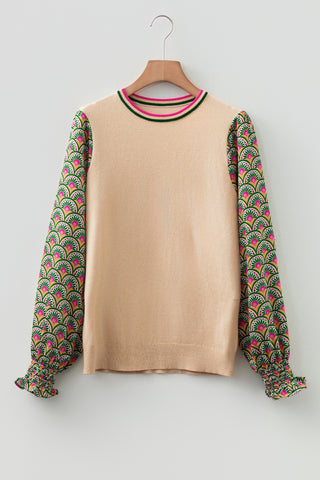 Peacock Petals Sweater - Beige