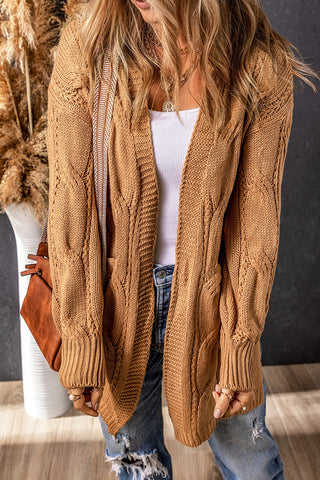 Cable Knit Cardigan - Khaki