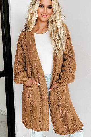 Cable Knit Cardigan - Khaki