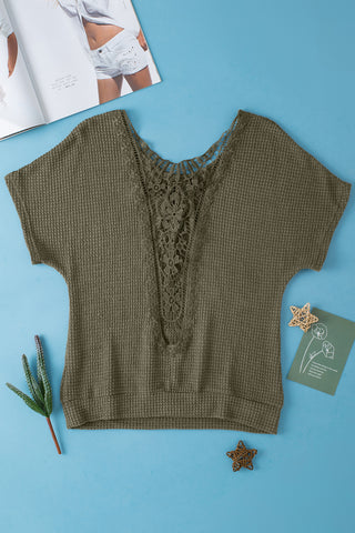 Crochet Back Top - Olive