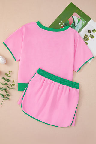 Skirt Set - Pink and Green