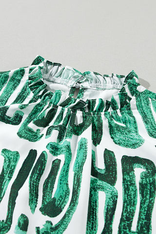 Abstract Print Top - Green