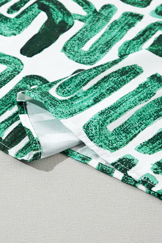Abstract Print Top - Green