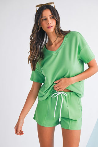 Casual Saturday Short Set - Lime