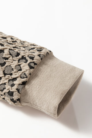 Textured Leopard Top - Light Taupe