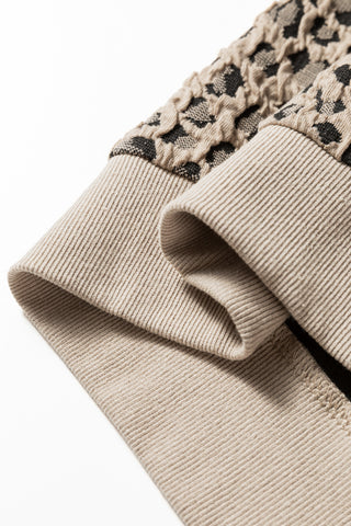 Textured Leopard Top - Light Taupe