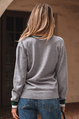 Banded Sweater - Grey and Green