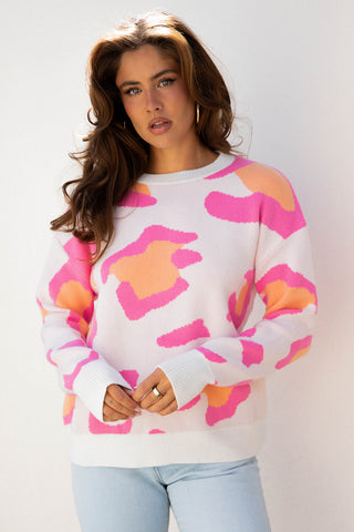 Pink Lemonaid Animal Print Cardigan
